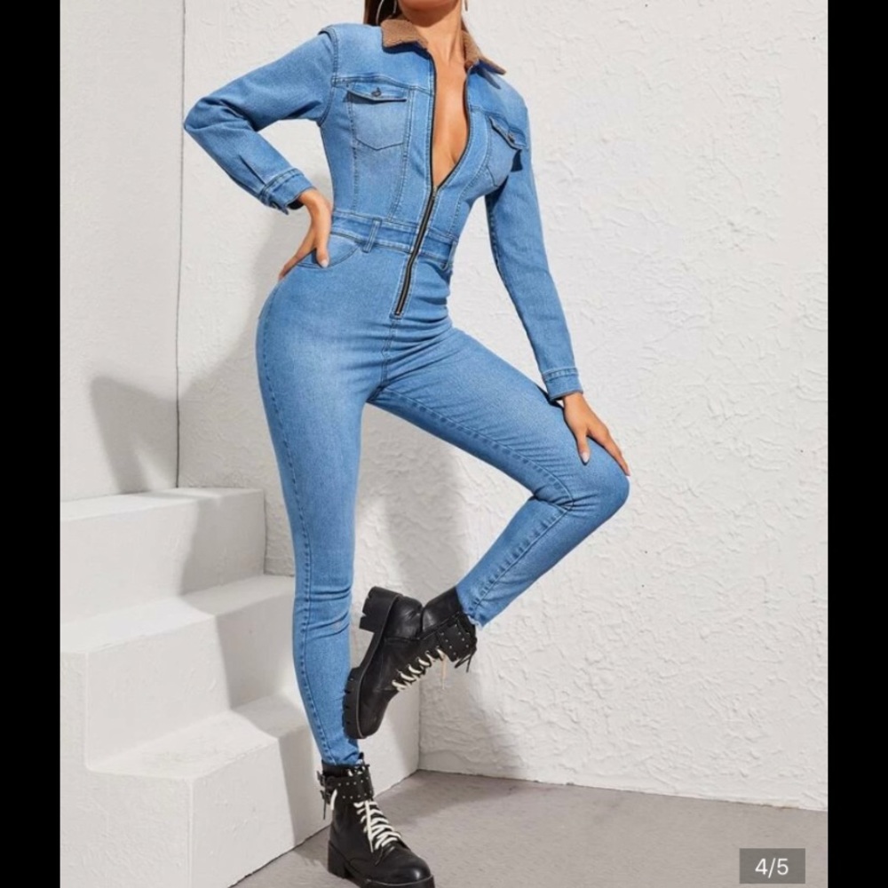 FITTED JEAN JUMPSUIT